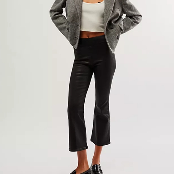 NWT Frame Jet Set Crop Mini Boot Leg Coated Denim Jeans Pants Women's - Picture 2 of 12